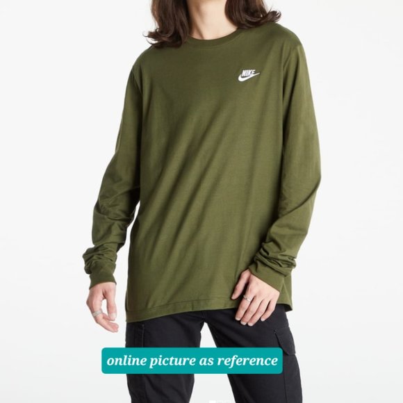 NIKE SPORTSWEAR MEN'S LONG-SLEEVE T-SHIRT ARMY GREEN - Picture 3 of 7